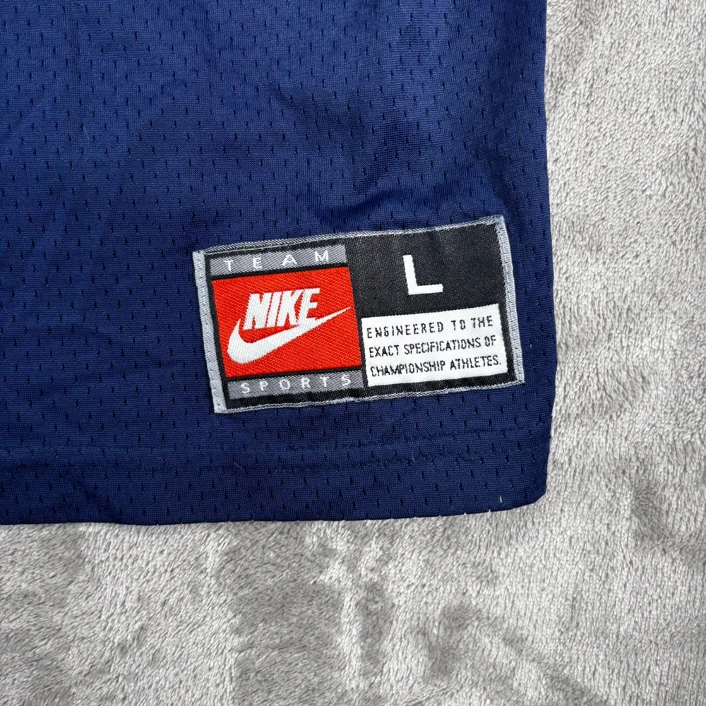 Vintage Nike Football Jersey Mens L Navy Blue Made in USA Mesh‎ Number 32 Style
